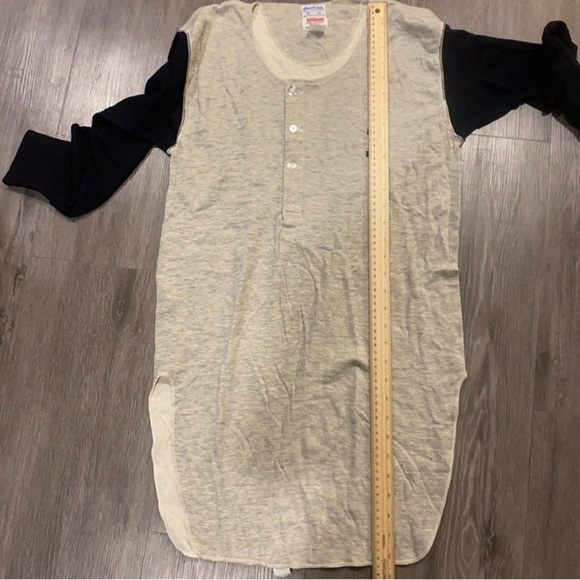 Vintage Wilson Uniform Baseball Henley Shirt Navy Gray #1 - Picture 3 of 12